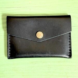 Portland Leather Goods Black Leather Mini Envelope Wallet
